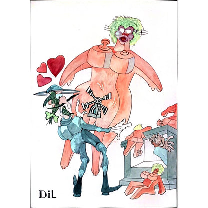 Dilyan Dochev 29x21cm Orijinal Karikatür BOD03271