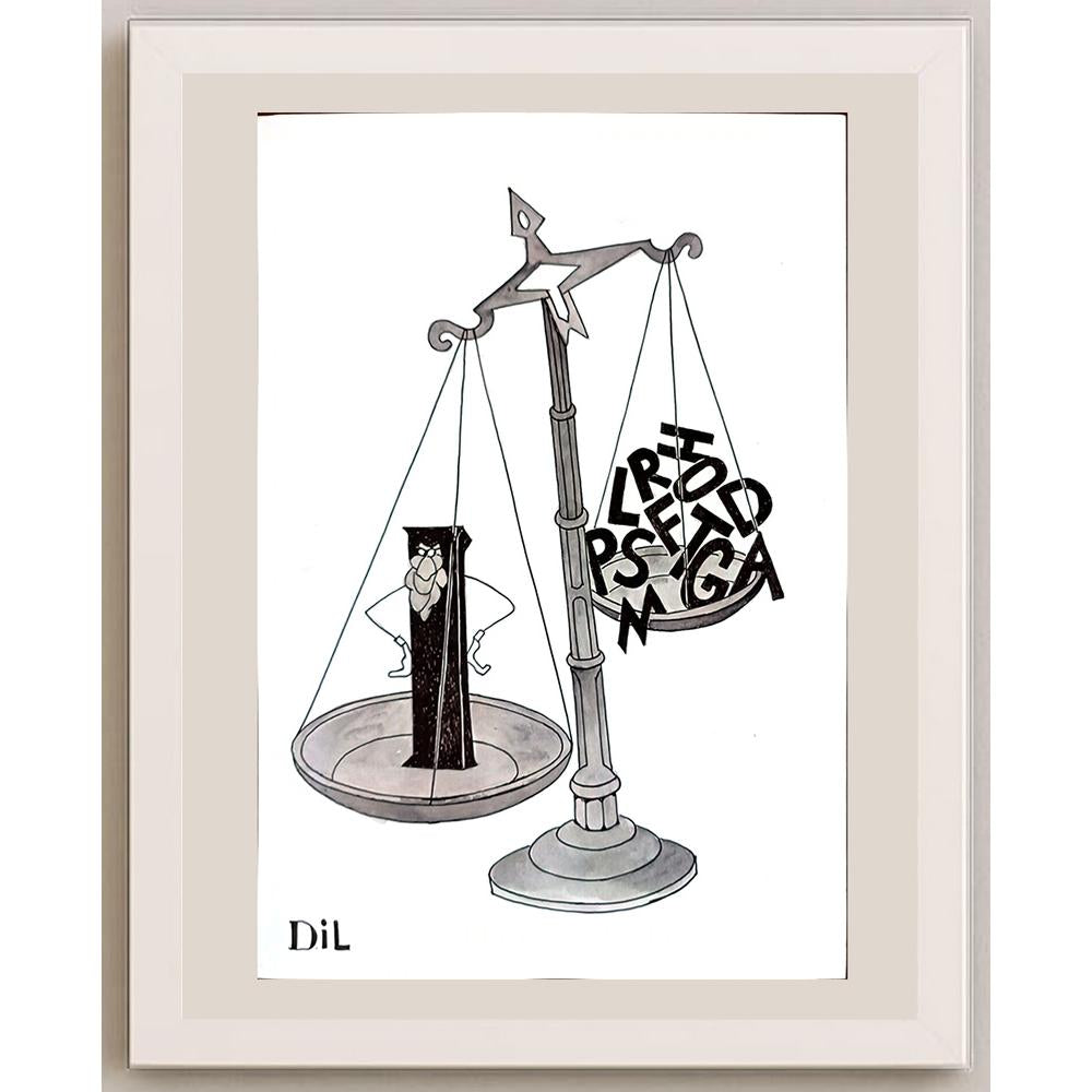Dilyan Dochev 29x21cm Orijinal Karikatür BOD03273