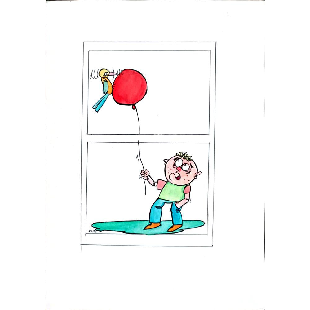 Mohamed Reza 29x21cm Orijinal Karikatür BOD03280