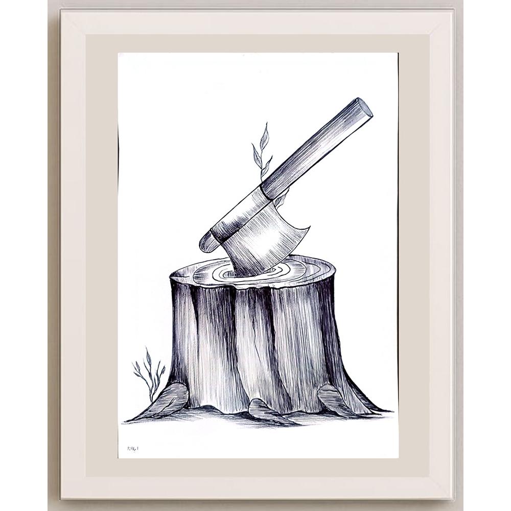 Mohamed Reza 29x21cm Orijinal Karikatür BOD03282