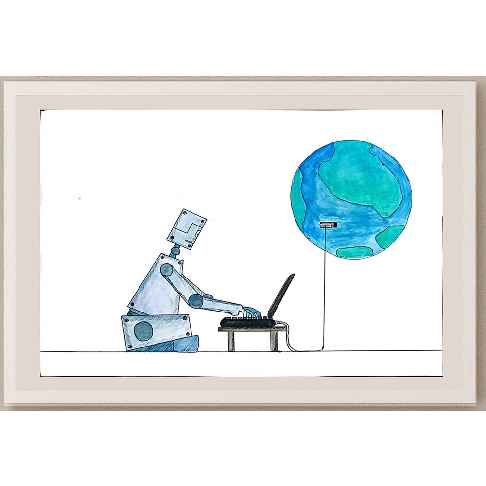 Mohamed Samedy Zakrya 29x21cm Orijinal Karikatür BOD03283