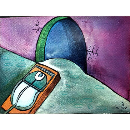 Nahid Dariany 21x16cm Orijinal Karikatür BOD03287