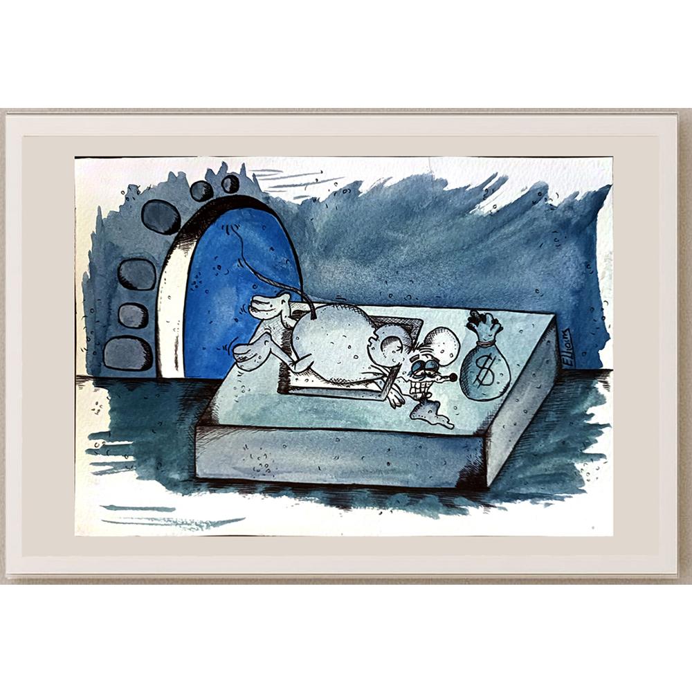 Alham Hosinzadeh 21x16cm Orijinal Karikatür BOD03288