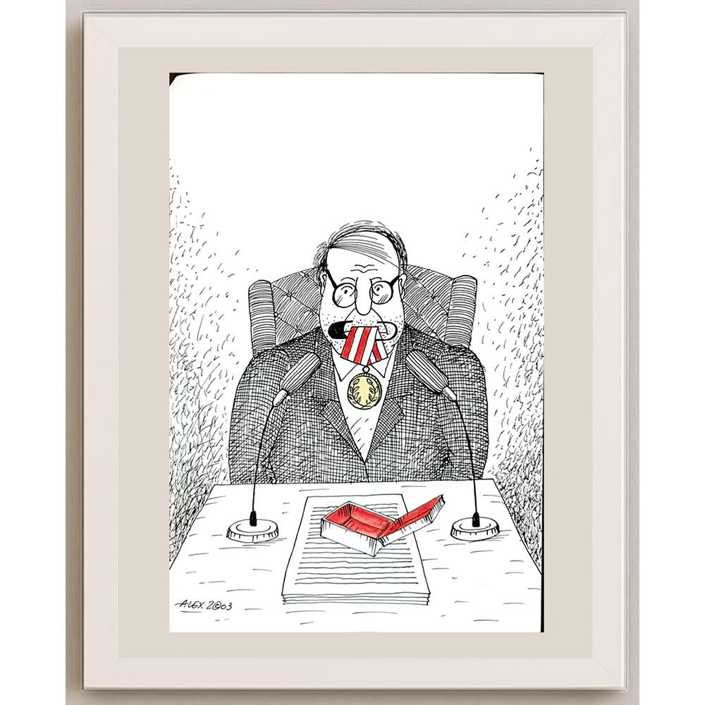 Aurel Stefan Alexandrescu 29x21cm Orijinal Karikatür BOD03290