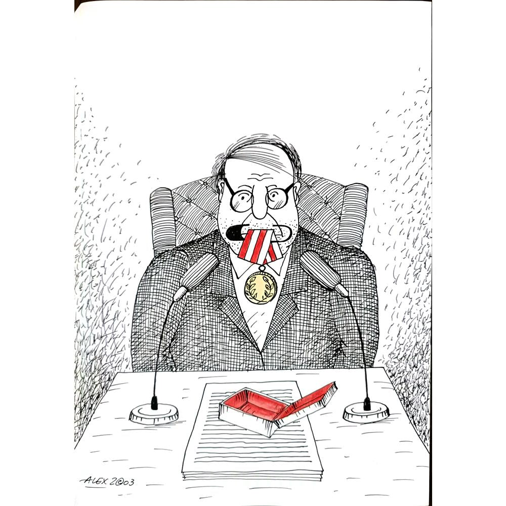 Aurel Stefan Alexandrescu 29x21cm Orijinal Karikatür BOD03290