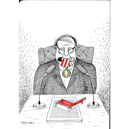 Aurel Stefan Alexandrescu 29x21cm Orijinal Karikatür BOD03290