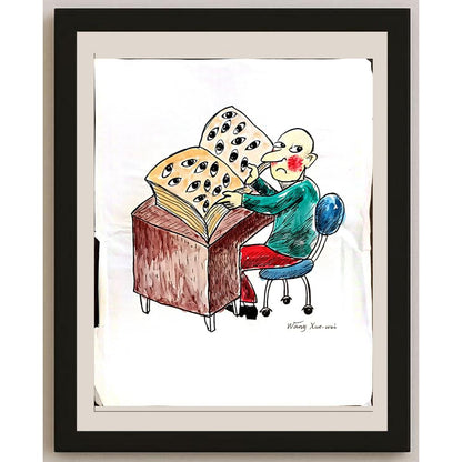 Wang Xue Wei 35x25cm Orijinal Karikatür BOD03293