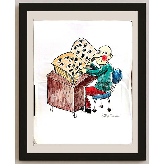 Wang Xue Wei 35x25cm Orijinal Karikatür BOD03293