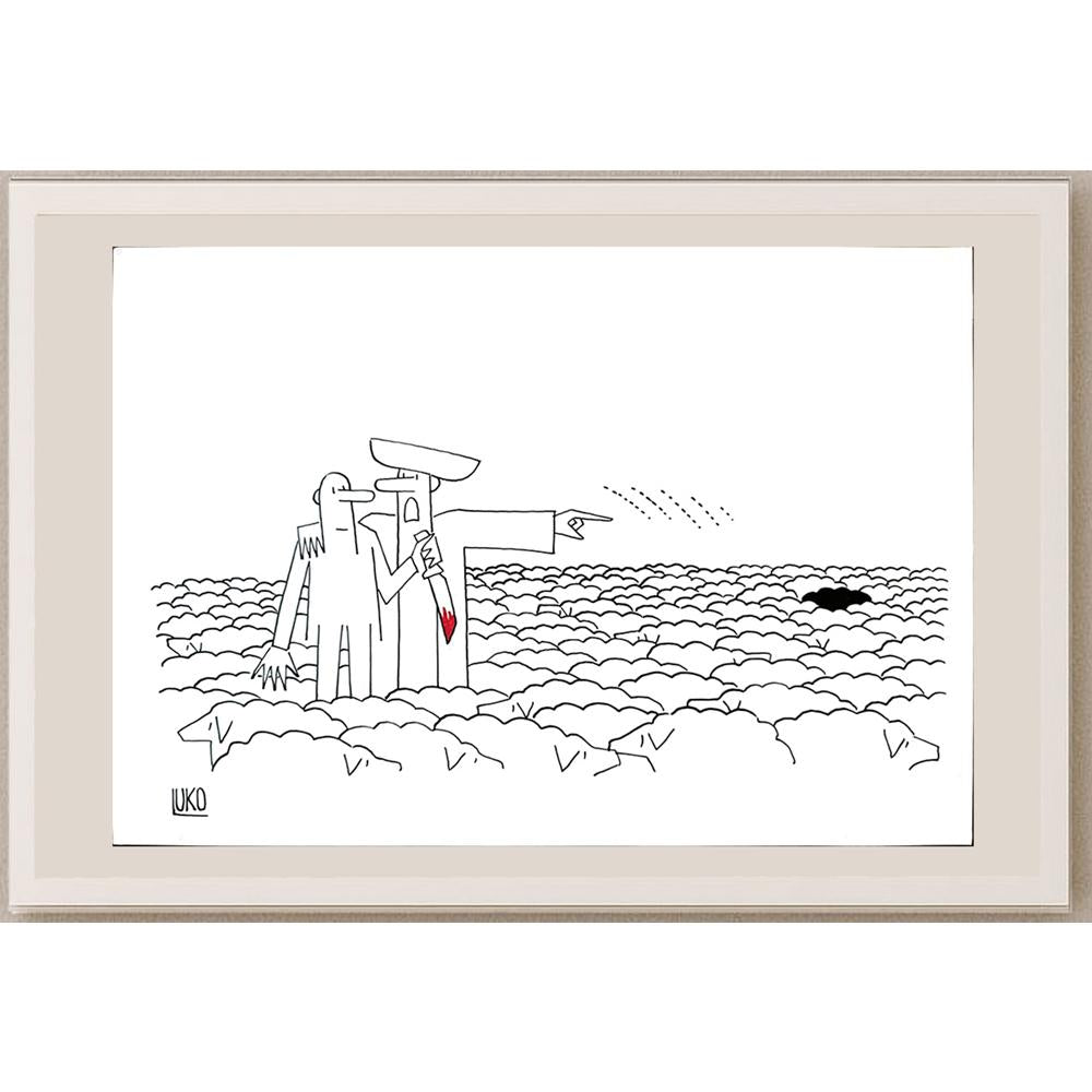 Peter Luko 29x21cm Orijinal Karikatür BOD03298