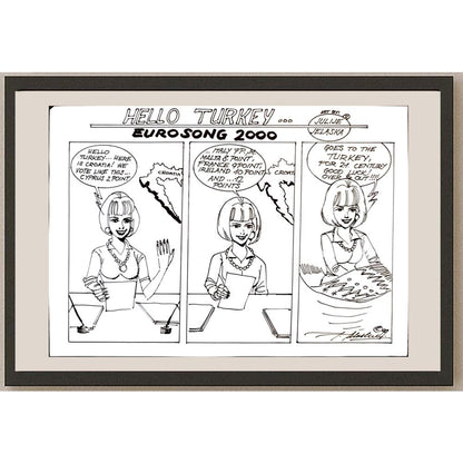 Julije Jelaska 29x21cm Orijinal Karikatür BOD03317