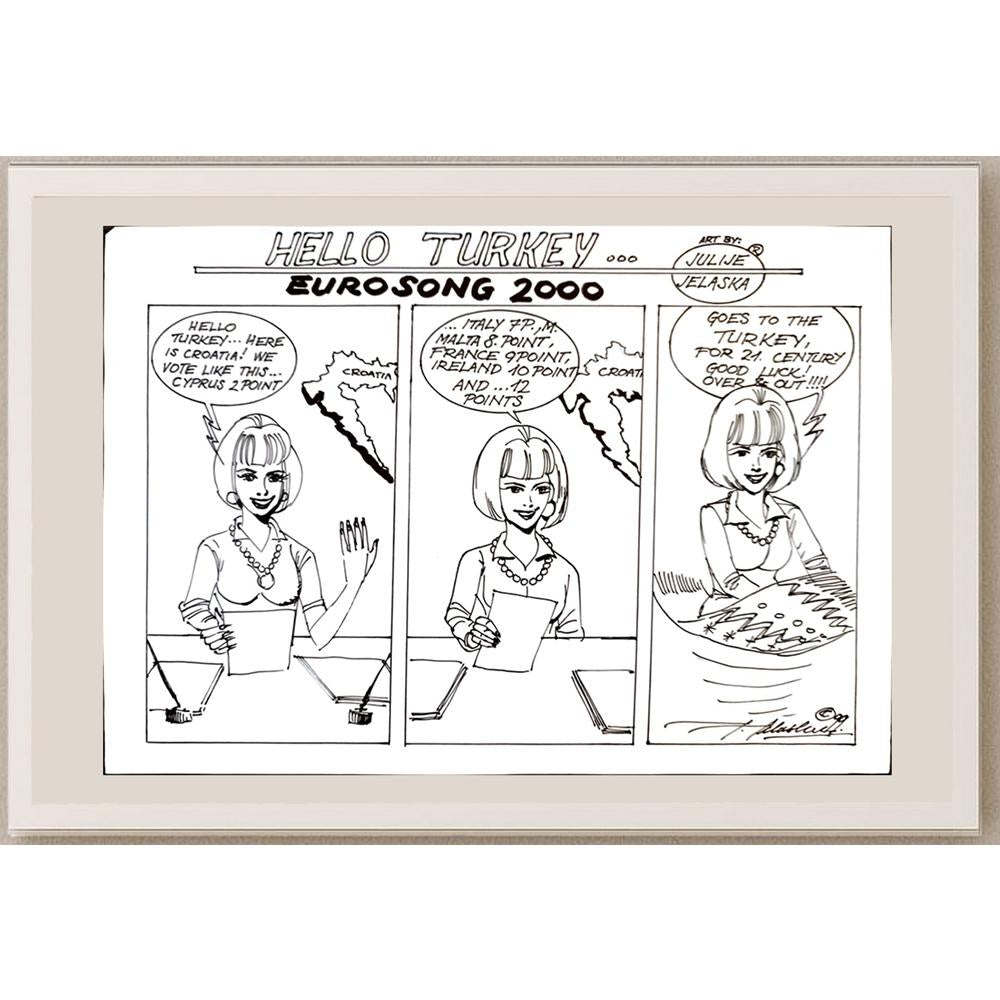 Julije Jelaska 29x21cm Orijinal Karikatür BOD03317