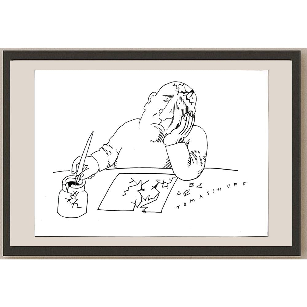 Jan Tomaschoff 29x21cm Orijinal Karikatür BOD03318