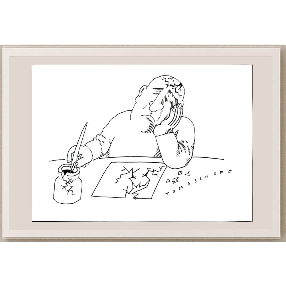 Jan Tomaschoff 29x21cm Orijinal Karikatür BOD03318