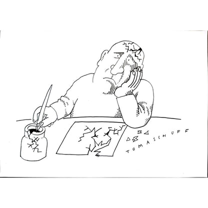 Jan Tomaschoff 29x21cm Orijinal Karikatür BOD03318