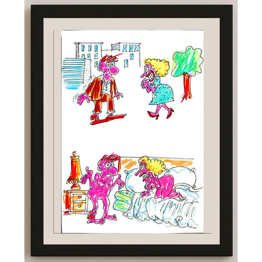 Midhat Ajanovic 29x21cm Orijinal Karikatür BOD03319