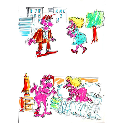 Midhat Ajanovic 29x21cm Orijinal Karikatür BOD03319