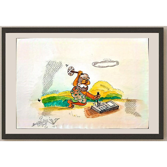 Seyyeh Hassan Hejazi 29x21cm Orijinal Karikatür BOD03331
