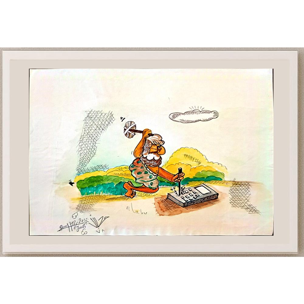 Seyyeh Hassan Hejazi 29x21cm Orijinal Karikatür BOD03331