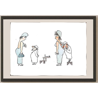 Yosef Fayer 35x25cm Orijinal Karikatür BOD03356