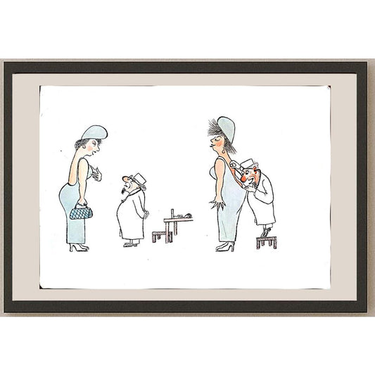 Yosef Fayer 35x25cm Orijinal Karikatür BOD03356