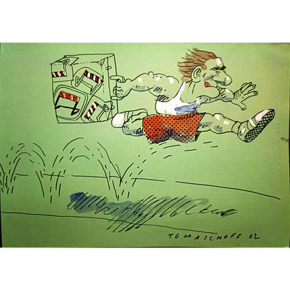 Jan Tomaschoff 29x21cm Orijinal Karikatür BOD03369