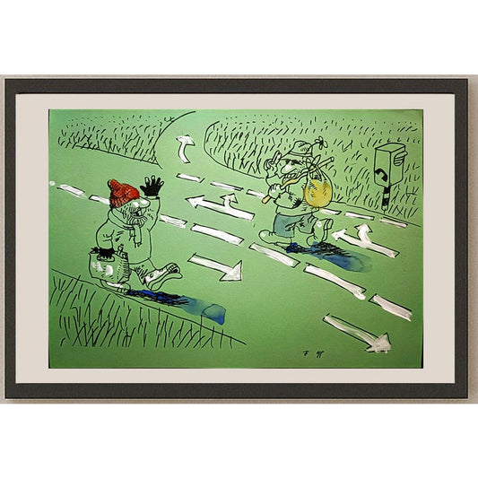Jan Tomaschoff 29x21cm Orijinal Karikatür BOD03370