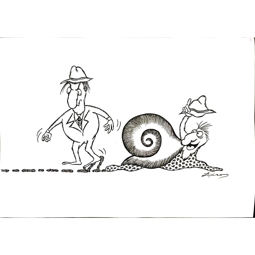 Marian Lupu 29x21cm Orijinal Karikatür BOD03371