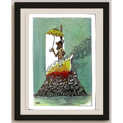 Dluhopolszky Laszle 29x21cm Orijinal Karikatür BOD03377