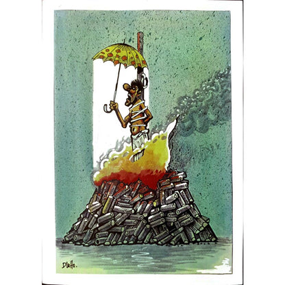 Dluhopolszky Laszle 29x21cm Orijinal Karikatür BOD03377
