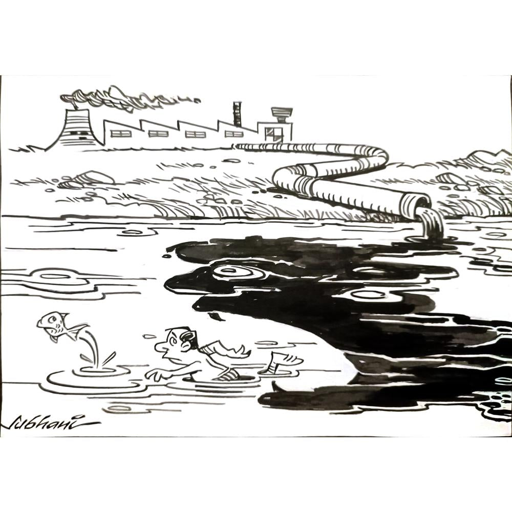 Deccan Chronicle 29x21cm Orijinal Karikatür BOD03398
