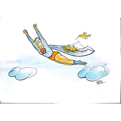 Shyam Mohan 29x21cm Orijinal Karikatür BOD03401