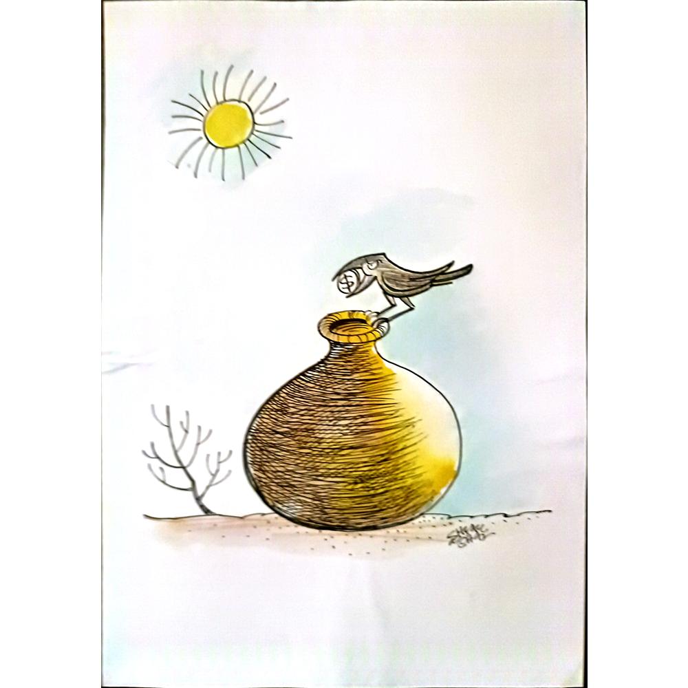 Shyam Mohan 29x21cm Orijinal Karikatür BOD03402