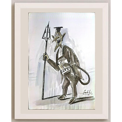 Leonte Nastase 29x21cm Orijinal Karikatür BOD03419