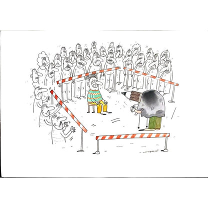 Maciej Trzepakka 29x21cm Orijinal Karikatür BOD03420