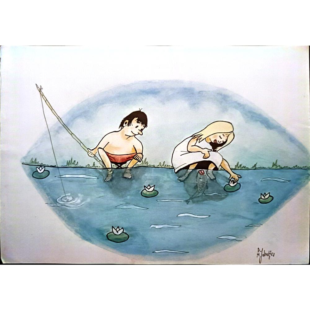 Miroslav Jakovliev 29x21cm Orijinal Karikatür BOD03426