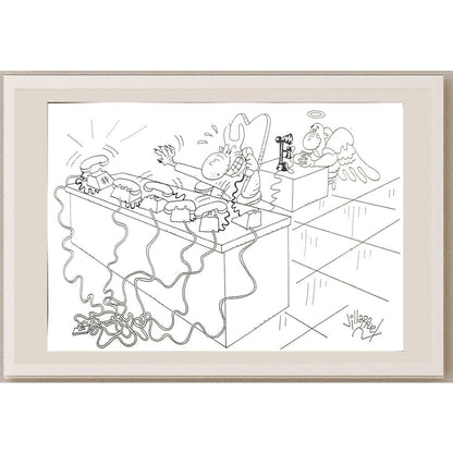 Juan Francisco Villarruel 29x21cm Orijinal Karikatür BOD03443