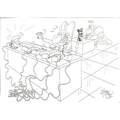 Juan Francisco Villarruel 29x21cm Orijinal Karikatür BOD03443