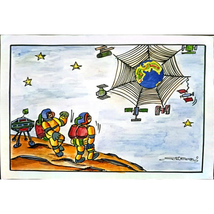 Sairam Akundi 29x21cm Orijinal Karikatür BOD03447