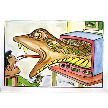 Sairam Akundi 29x21cm Orijinal Karikatür BOD03451