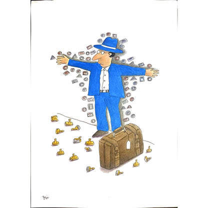 Masoud Ziaei Zardkhashosei 29x21cm Orijinal Karikatür BOD03455