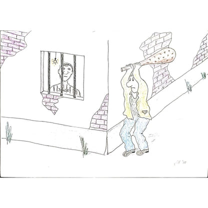 Senad Honic 29x21cm Orijinal Karikatür BOD03459