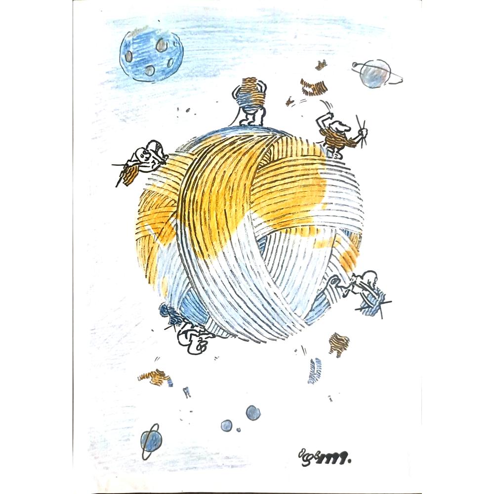 Sun Wanshuai 29x21cm Orijinal Karikatür BOD03471