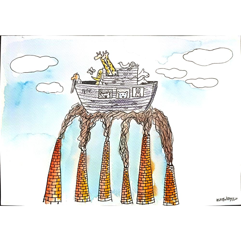 Zlatko Krstevski 29x21cm Orijinal Karikatür BOD03490