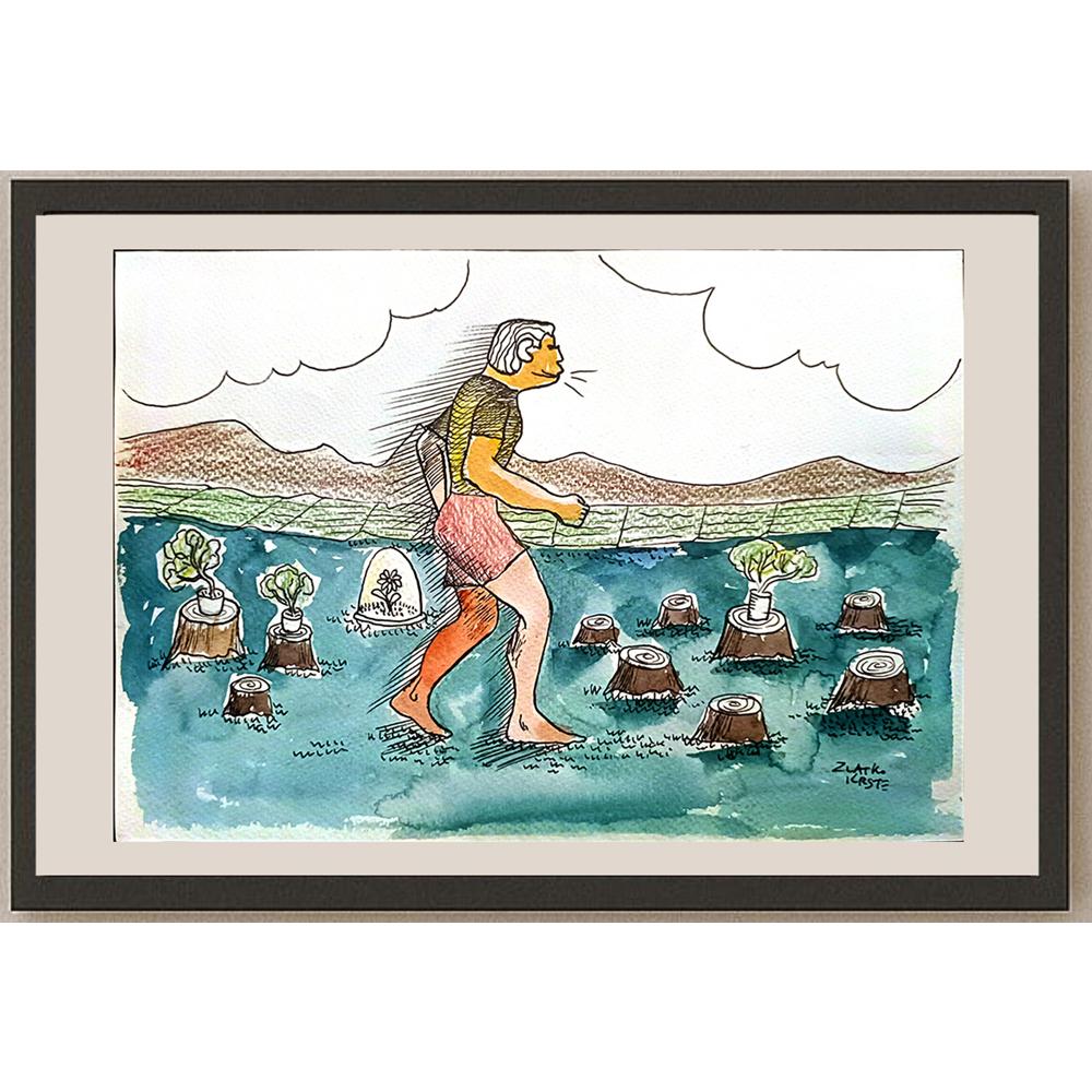 Zlatko Krstevski 29x21cm Orijinal Karikatür BOD03491