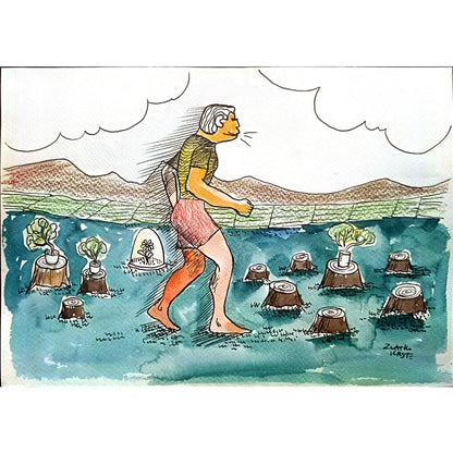 Zlatko Krstevski 29x21cm Orijinal Karikatür BOD03491