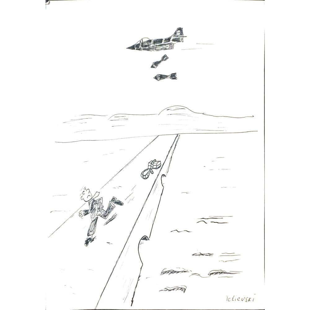 Michael Tetievski 29x21cm Orijinal Karikatür BOD03497