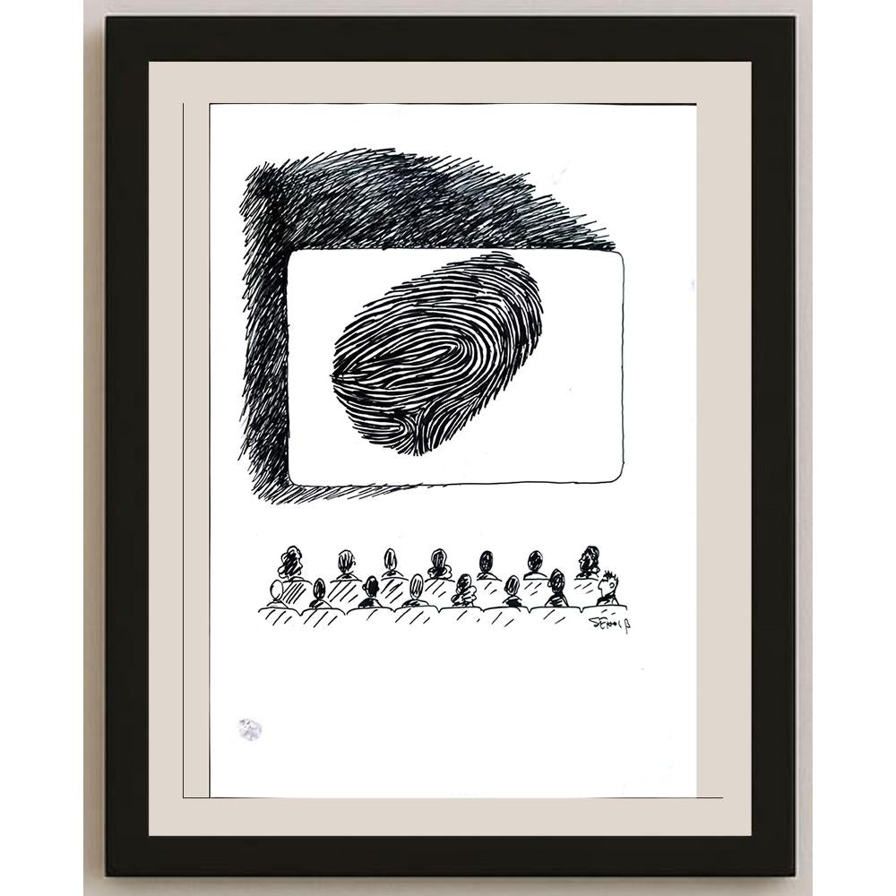 Şenol Bezci 50x35cm Orijinal Karikatür BOD03501