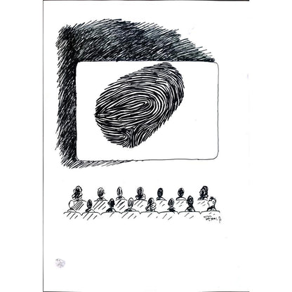 Şenol Bezci 50x35cm Orijinal Karikatür BOD03501