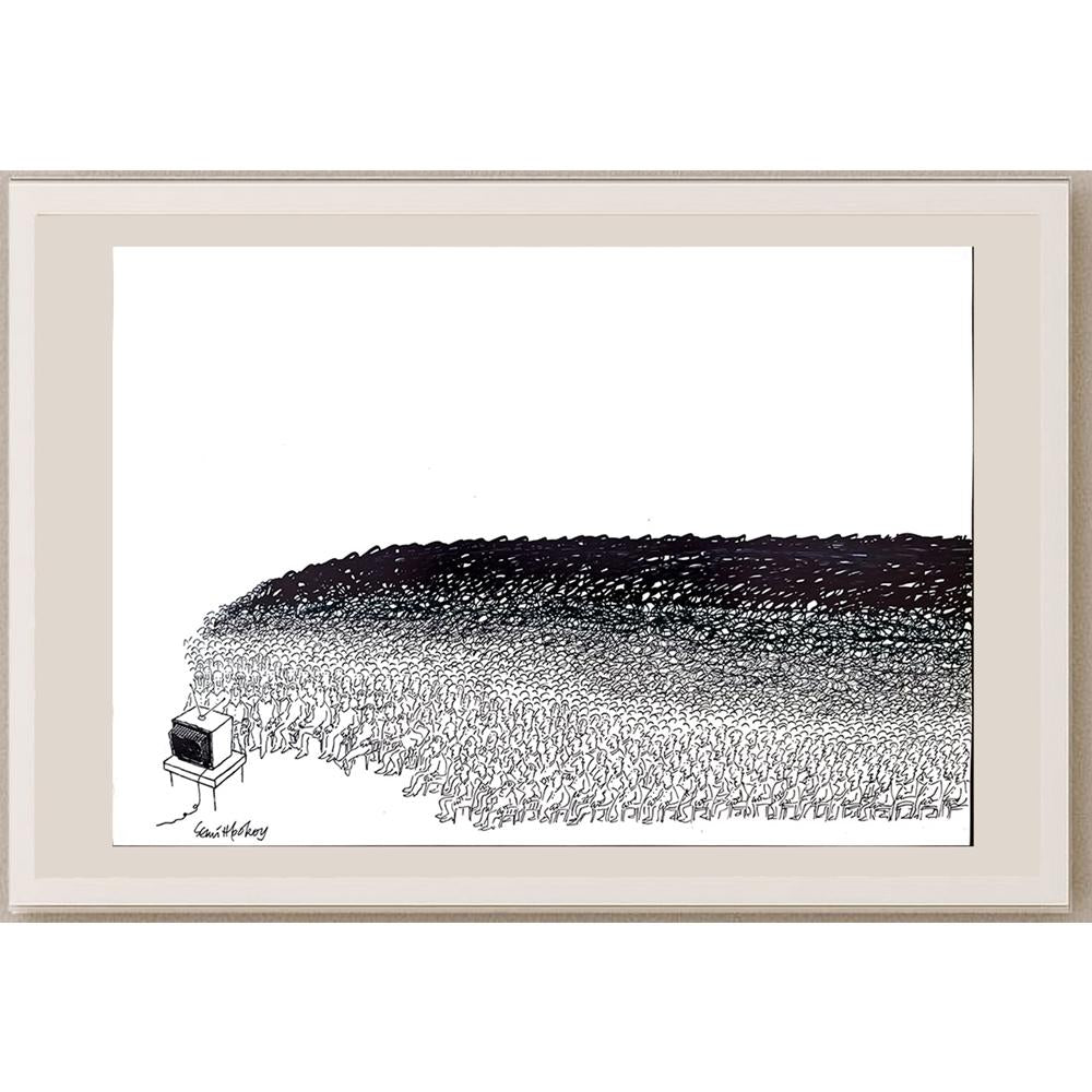 Semih Poroy 50x35cm Orijinal Karikatür BOD03503