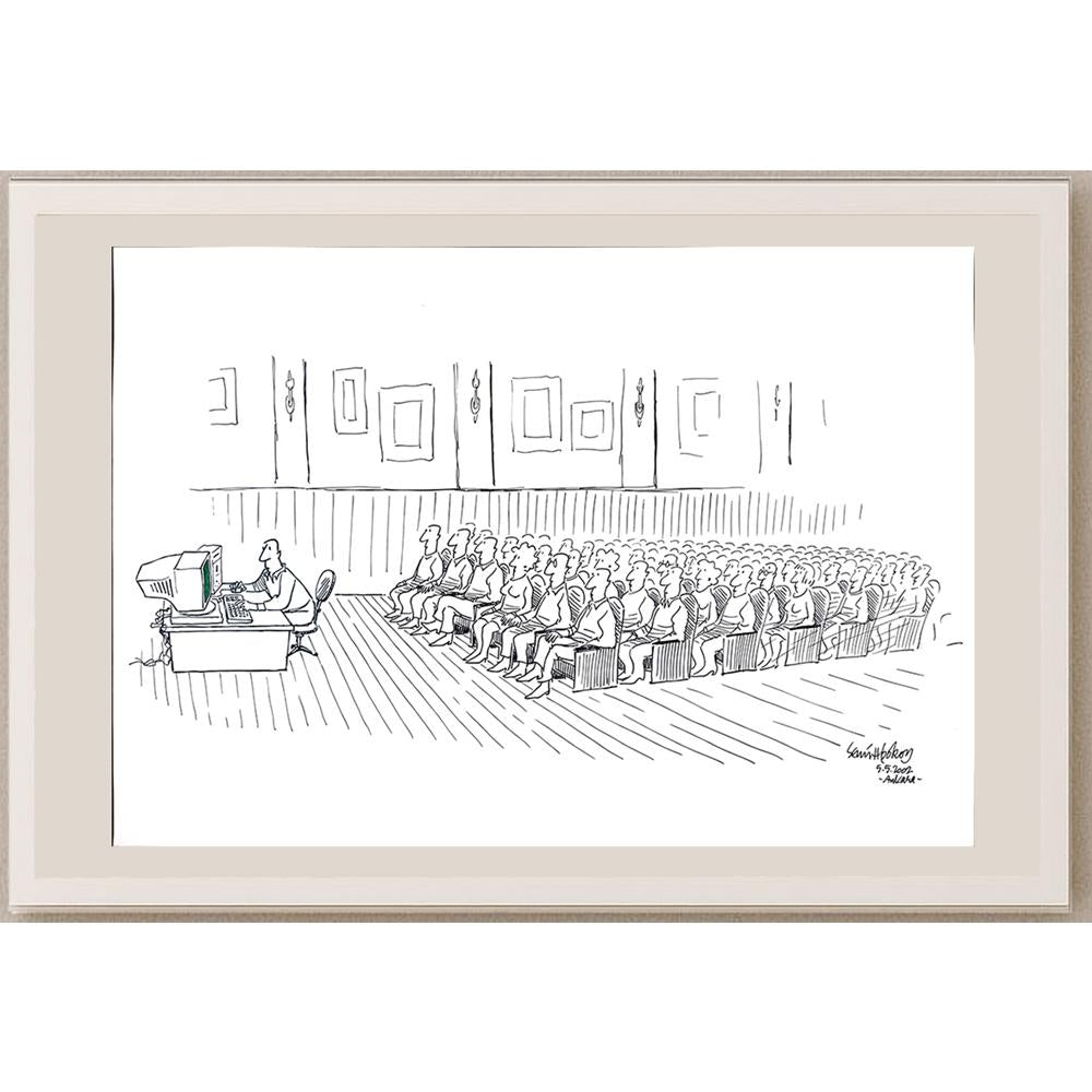 Semih Poroy 50x35cm Orijinal Karikatür BOD03507